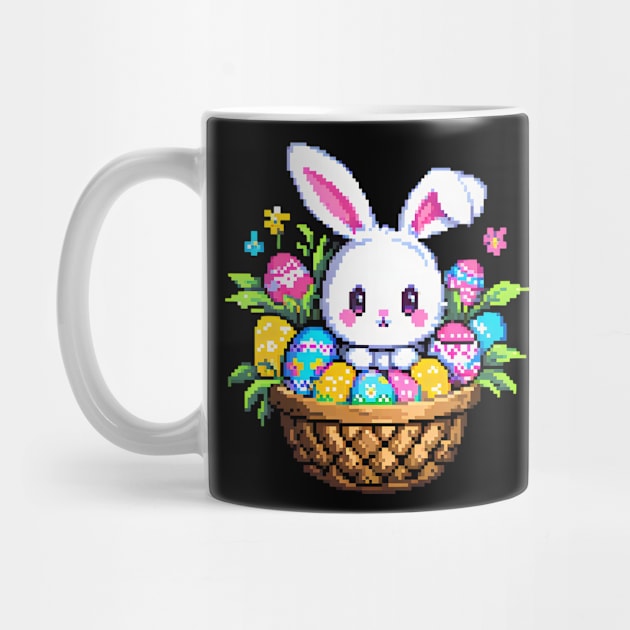 Pixel Easter Bunny and Basket by Jackson Williams